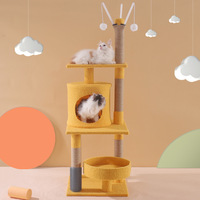 Arbre d'activités surdimensionné pour chats, tour d'escalade complète avec hamac et griffoir pour plusieurs chats
