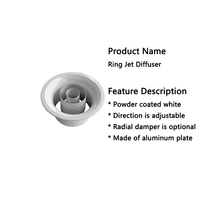 Diffuseur de Jet annulaire décoratif en aluminium, diffuseur de jet d'air rond