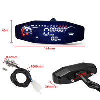 Harga Pabrik Terlaris Universal 12V Motor LED Digital Instrument Speedometer Voltmeter Pengukur Level Oli