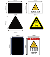 Autocollant thermochromique réversible d'avertissement de surface chaude, noir et rouge, sensible à la chaleur, étanche, résistant à la chaleur, étiquette de température