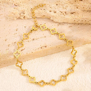 Pulseras de Acero de Titanio con Diseño de Trébol de Cuatro Hojas, Simples y Modernas, de Alta Gama y Éxito de Ventas, de Proveedor Transfronterizo - Product Image 2