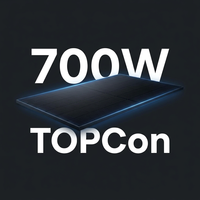 Panneau solaire mono 23% d'efficacité 400W-700W, module PV anti-rouille à longue durée de vie, cellule BC/TOPCon autonettoyante