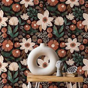 Papel Tapiz de PVC con Diseño Floral Bohemio Vintage <span class=keywords><strong>para</strong></span> Habitaciones <span class=keywords><strong>Infantiles</strong></span>. Mural Autoadhesivo Impreso con UV, Impermeable y Removible - Product Image 2