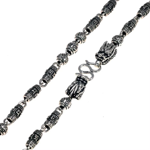 Gerçek gümüş 925 takı buda boncuk zincir kolye erkekler için - Product Image 1