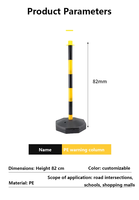 Cône de signalisation routière remplissable d'eau, poteau de signalisation élastique pour la sécurité routière et le contrôle du stationnement
