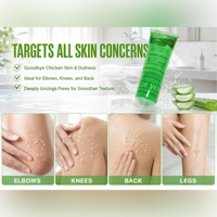 SECRET DES FLEURS Gel Exfoliant Corporel à l'Aloe Vera 300ml Acide Hyaluronique Collagène Brume du Matin Aloe Thé Vert Parfumé Tous Types de Peau