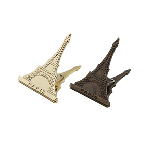 Vintage metallo Bulldog Clip legante lega di zinco libro titolare della pagina con edificio turistico tema per Journaling e ufficio nota prendendo - Product Image 6