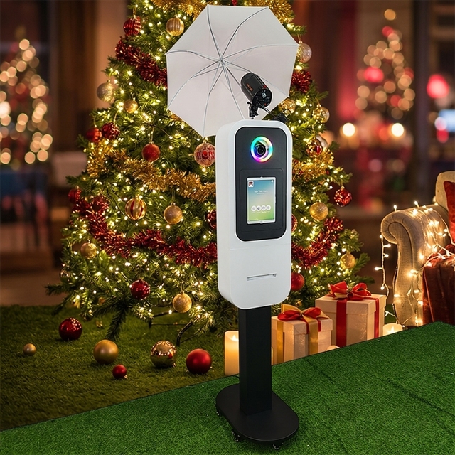 Portable Photo Booth Built-in Printer Instant Print&Social Sharing RGB Light Ipad Dslr Photo Booth for Wedding Party Events