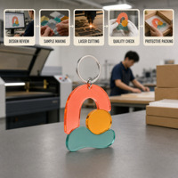 Porte-clés en acrylique couleur personnalisée, breloque de forme irrégulière avec anneau métallique, logo imprimé UV, cadeaux, souvenirs, étiquettes de sac, vente en gros OEM