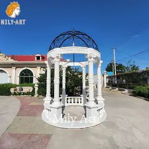 Beautiful Outdoor Stone Marble Column Gazebo For Decoration