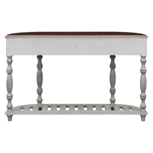 52'' Modern Curved Wood <b>Console</b> <b>Table</b> Sofa <b>Table</b> Entryway <b>Table</b> for Hallway Living Room with Adjustable Height and Easy Assembly - Product Image 3