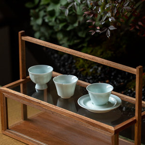 <b>Ceramic</b> Celadon Tea Saucer Round Yingqing Foot <b>Ring</b> Coaster For Kung Fu Tea Set Household Use - Product Image 4
