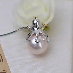 Colgante de plata S925 con forma de pulpo, 10-11, estilo barroco, para tocado, 1956, soporte vacío para accesorios de perlas DIY, 10-11 - Product Image 4