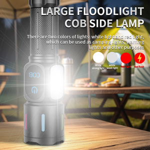 Super Bright Flashlight 30W <strong>LED</strong> Side COB Flood Light Zoomable 9 Modes Rechargeable <strong>Numerical</strong> Power <strong>Display</strong> Outdoor Flash Light - Product Image 5