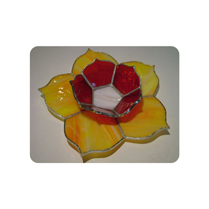 Flor roja con negro <span class=keywords><strong>estambre</strong></span> de vidrio sostenedor de vela de <span class=keywords><strong>cristal</strong></span> hecho a mano arte trabajo - Product Image 6