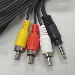 Gümrükleme fiyata satışa AV kabloları 3.5 MM 3 RCA erkek-erkek kabloları ses ve video kabloları