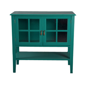 Fornitura di fabbrica pranzo soggiorno mobili piccolo classico Design antico verde credenza <span class=keywords><strong>con</strong></span> vetrina mobili per la casa - Product Image 1