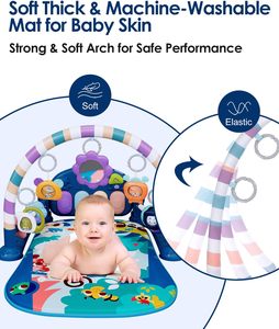 Tapis de jeu amusant pour bébé, avec pédale, <span class=keywords><strong>piano</strong></span>, gymnastique, activité rampante, sensorielle, musique et lumières - Product Image 5
