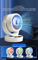 Ventilador de Circulación con Difusor de Aroma, Carga USB Inalámbrica, Oscilación Automática Silenciosa, Luz Nocturna de 3 Colores, Plástico, para Dormitorio u Oficina