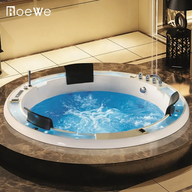 Roewe डिजाइन दौर 3 व्यक्ति निर्माण में स्नान टब स्पा टब में ड्रॉप एक्रिलिक हाइड्रो थेरेपी मालिश बाथटब और भंवर