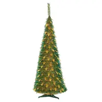 Amazon nova decoração de árvore de natal, folhas de ouro pop up de 180cm