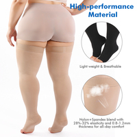 Bas de contention unisexe extra larges S-5XL, 20-30 mmHg, opaques, à bout ouvert, pour la circulation pendant l'allaitement