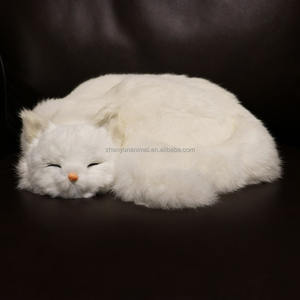 Bonitos adornos de gato de tamaño natural, piel Real, felpa larga, Animal duradero, mismo tamaño, Gato Real peludo, Gato durmiente realista - Product Image 6
