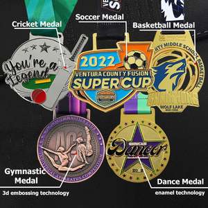 Médailles personnalisées en or, argent, cuivre pour le football, le taekwondo, la musculation, les sports, en alliage métallique, avec pulvérisation de couleur 3D, médaille de course à pied - Product Image 4