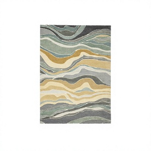 Tapis Moderne de Luxe Imprimé en 3D, Tufté à la Main, à Poil Coupé, Épais et Personnalisable, en Laine de Nouvelle-Zélande/Soie Botanique/Soie de Bambou, Imperméable et Anti-taches - Product Image 2