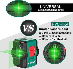 Лазер Hychika с перекрестной линией 30 м, самовыравнивающийся лазер с зеленой линией на 360 градусов переключаемый горизонтальный/вертикальный/поперечный - Product Image 5