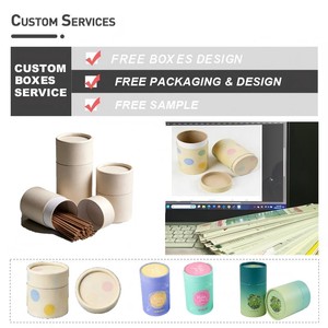 קופסת אריזה קשיחה מנייר קרטון מתכלה עם לוגו בהתאמה אישית, מחזיק קטורת ריחני וגליל נייר - Product Image 3