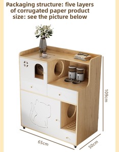 Meuble de Luxe en Bois Massif pour Litière de Chat avec Fermeture à Bouton, Niche Moderne pour Chat, Armoire pour Salon, Toilette Intérieure pour Animaux de Compagnie - Product Image 6