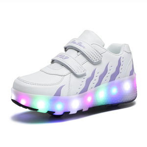 Flashing Roller Shoes For Kids With Led Lights Size 30-39 EVA Material Two Wheels Helios - Product Image 5