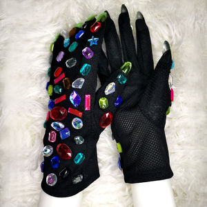 Gants de fête avec strass pour femmes, gants élégante à la mode, 2022 - Product Image 2