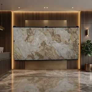 Revêtement mural en pierre indienne Autumn Stone, couleur organique Flow Glow pour murs et plafonds rétroéclairés, décoration intérieure - Product Image 1