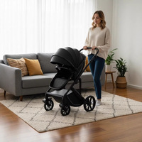 Poussette bébé pliable en métal, inclinable et réversible, multifonctionnelle 2 en 1 Kidilo, 0-6 mois