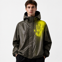Veste de sport d'extérieur pour homme, légère, imperméable, coupe-vent, anti-UV, à séchage rapide, avec capuche et rembourrage en poly, interchangeable