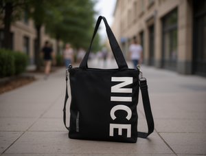 Borsa a Tracolla in Tela con Design a Lettere, Colore Unico, per Uso Quotidiano in Tutte le Stagioni - Product Image 2