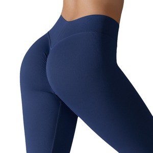 Pantalones de yoga sin costuras de cintura alta, mallas de entrenamiento con control de barriga, secado rápido, venta al por mayor, OEM a granel - Product Image 6