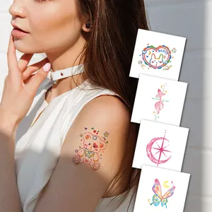 Personnalisé simple petite fête gify pour adultes ou enfants tatouage étanche coréen japon transfert d'eau 3 derniers jours tatouage de couleurs complètes