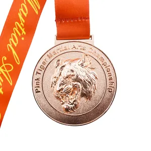 Metallo Design medaglia di metallo in lega di zinco antico placcatura in oro con nastro