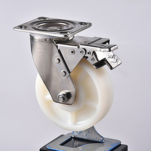 4/5/6/8inch 250/350/450/550kg SS Nylon PA Polyurethan Rollen Hoch leistungs federung Break Caster Castor Roller Wheel - Product Image 4