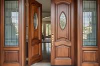 Portes en bois de qualité commerciale, portes en bois traditionnelles avec poignée pratique pour la maison