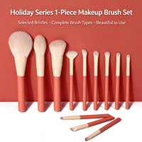 Ensemble de 12 pinceaux de maquillage pour les fêtes, ultra-doux, pour le visage et les yeux, pour le fond de teint, la poudre, le blush, les fards à paupières, le correcteur