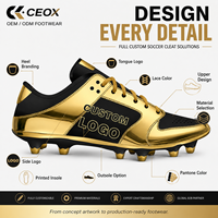 Fabricant de chaussures de football sur mesure OEM ODM, concevez vos propres chaussures de football avec logo, chaussures de football entièrement personnalisées OEM METALLIC GOLD