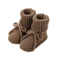 Chaussures pour bébé qui apprennent à marcher, avec nœud mignon, tricotées, à semelle souple, pour les premiers pas des nourrissons et des tout-petits, pour garçons et filles