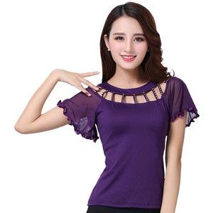 Nuevas Blusas de Baile de Salón para Mujer, Camisetas de Danza Social con Manga Acampanada y Diseño Calado, Ropa de Práctica de Danza Latina Moderna a la Moda - Product Image 6