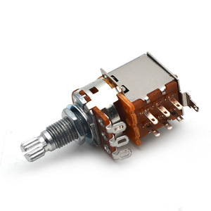 Potentiomètre rotatif de 16 mm avec <span class=keywords><strong>bouton</strong></span> poussoir, résistance de 100-2M, 125V, rotation à 360°, matériau en carbone - Product Image 3