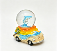 Globe d'eau en résine de Majorque, Dauphin, Tortue, Flamant rose, Gecko, Dodo, Globe d'eau océanique multi-styles, Souvenir de plage personnalisé, Décoration de bureau