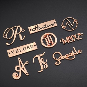 Túi phụ kiện phần cứng 3D dập nổi nhãn hiệu tùy chỉnh túi xách logo kim loại tấm kim loại vá Tag trên túi - Product Image 6